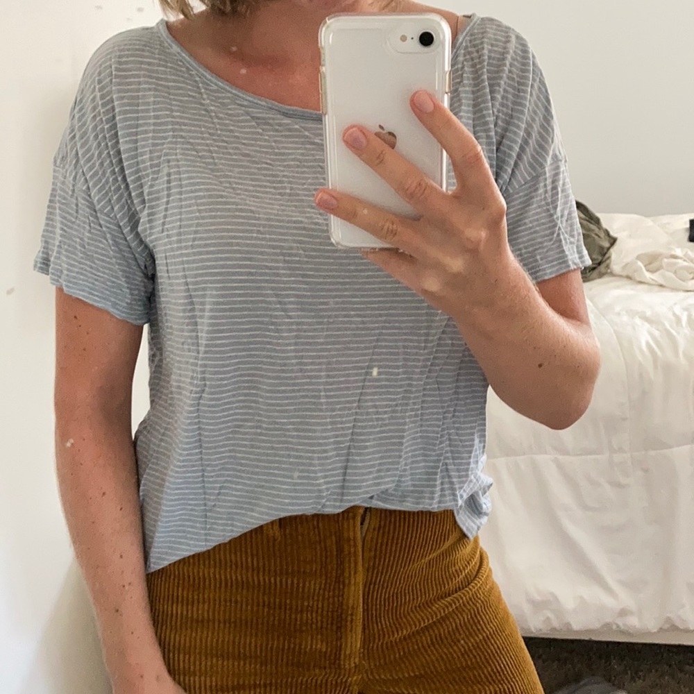 Uniqlo Light Blue Striped Shirt